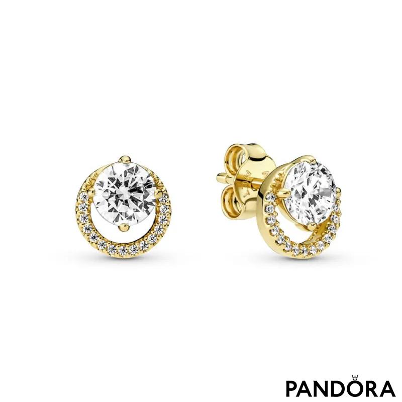 Sparkling Round Halo Stud Earrings 