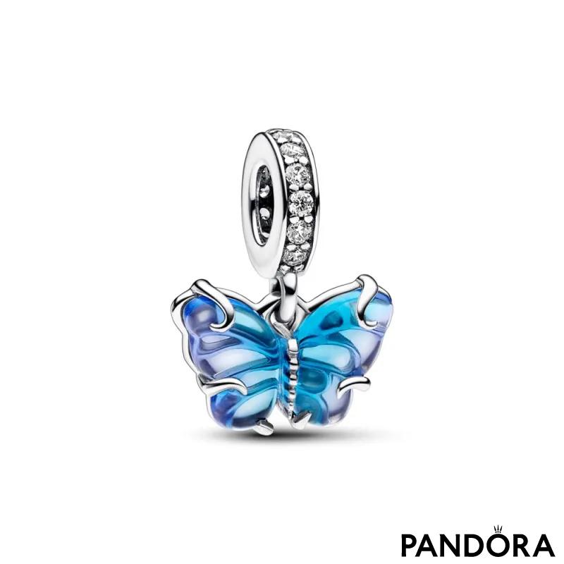 Viseći privjesak Leptir od plavog Murano stakla 