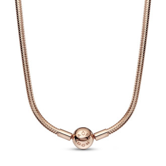 Ogrlica Pandora Moments s zmijskim lancem od 14k roza pozlate