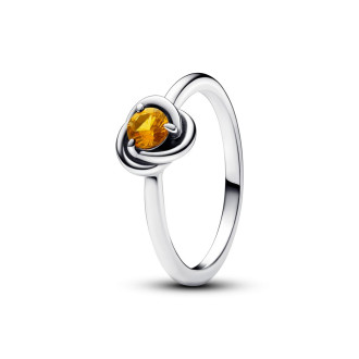 Birthstone studeni - prsten sa žutim kamenom