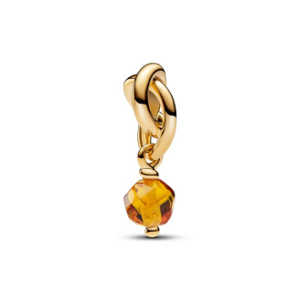 Birthstone studeni - viseći privjesak od 14k pozlate