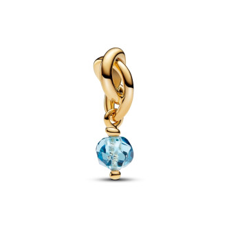 Birthstone ožujak - viseći privjesak od 14k pozlate